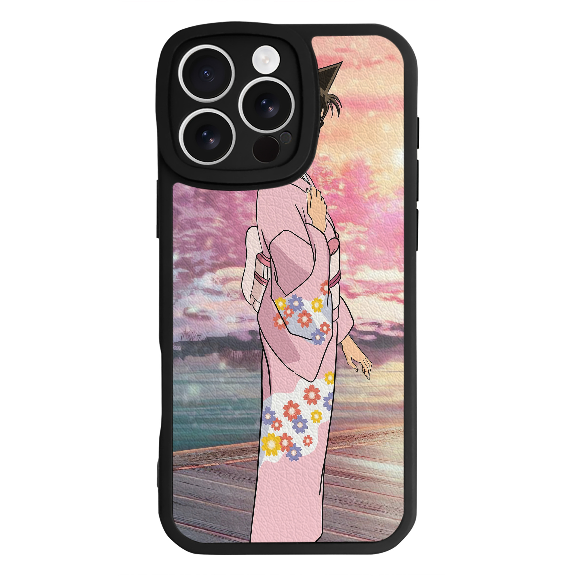 （画像用） 名探偵コナン Detective Conan 【iPhone 16シリーズ対応】シリコンスマホケース（レザー調） 材質：シリコン